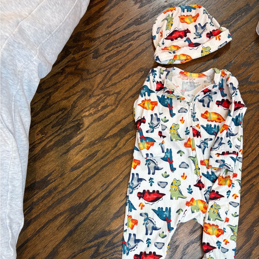 Colorful Dinosaur Kids Footie Pajamas Minibean